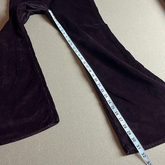 RAG & BONE Casey Corduroy High Rise Flare Jeans in Burgundy - Size 27 - Picture 16 of 16